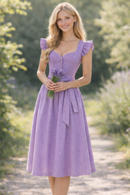 Flügelarmdirndl Lavendel