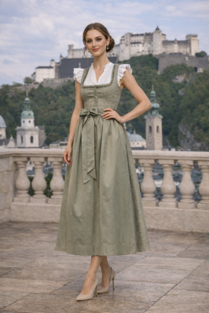 Brokatdirndl Salbei