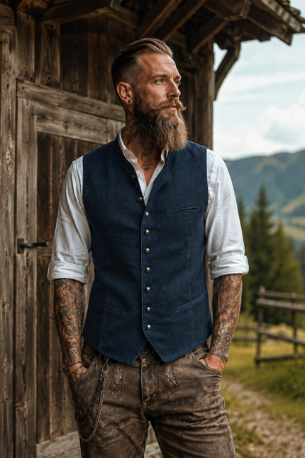 Trachtengilet Vintage Blue